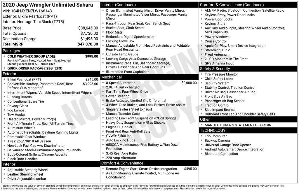 2020 Jeep Wrangler Unlimited Sahara