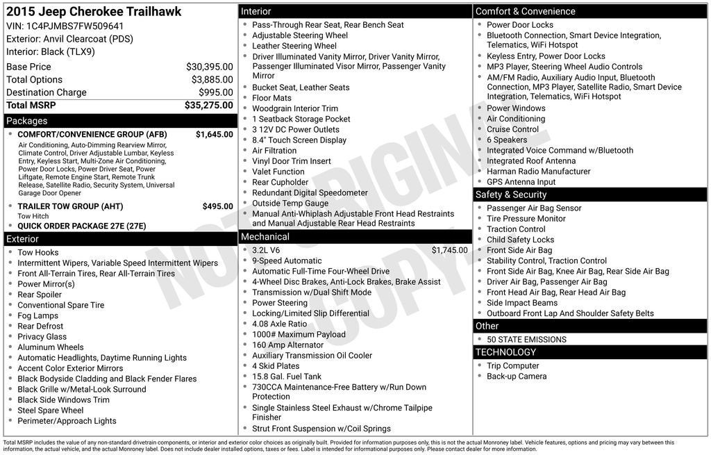2015 Jeep Cherokee Trailhawk