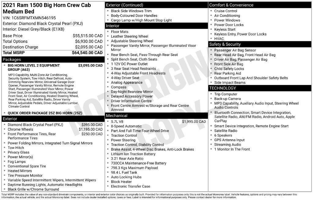 2021 RAM 1500 Big Horn