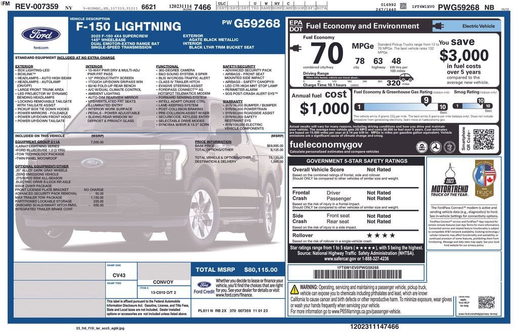 2023 Ford F-150 Lightning Pro