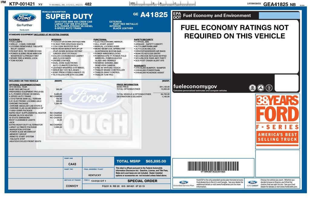 2016 Ford Super Duty F-350 SRW Platinum