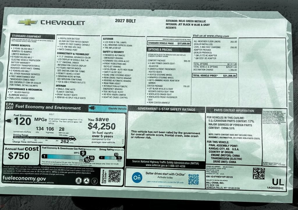 2027 Chevrolet Bolt LT