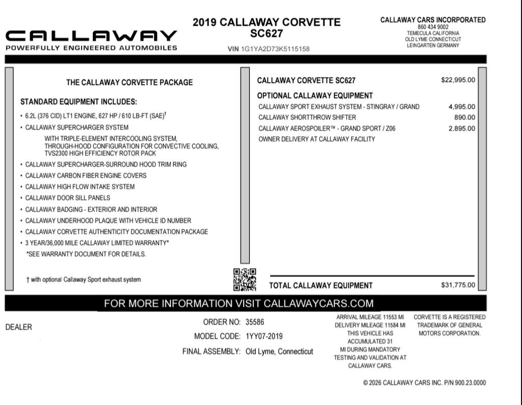 2019 Chevrolet Corvette Stingray 1LT