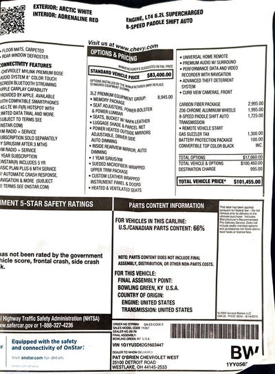 2016 Chevrolet Corvette Z06 Z06 3LZ