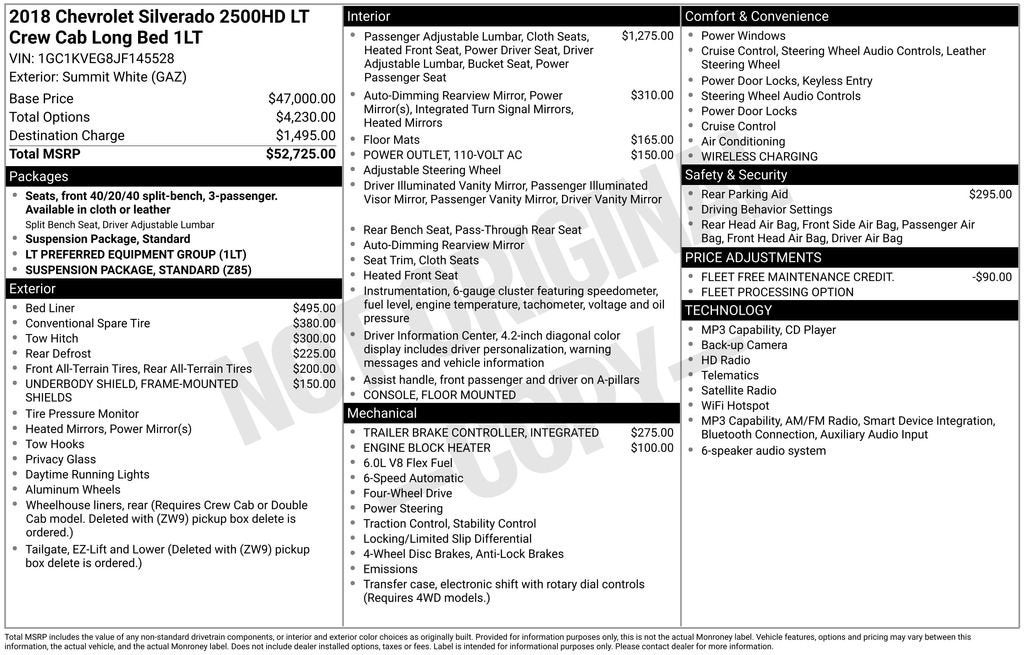 2018 Chevrolet Silverado 2500 HD LT