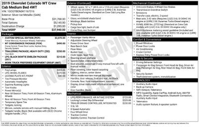 2019 Chevrolet Colorado 4WD Work Truck
