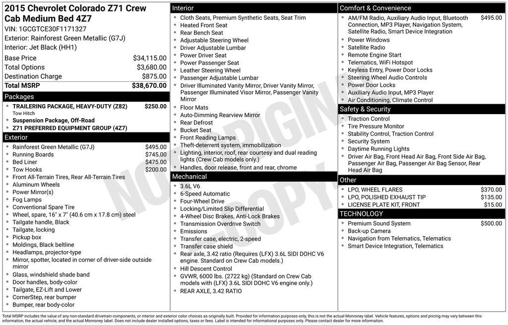 2015 Chevrolet Colorado 4WD Z71