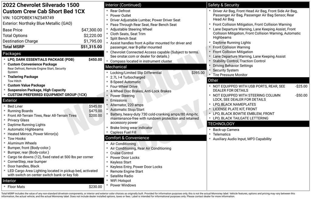 2022 Chevrolet Silverado 1500 Custom
