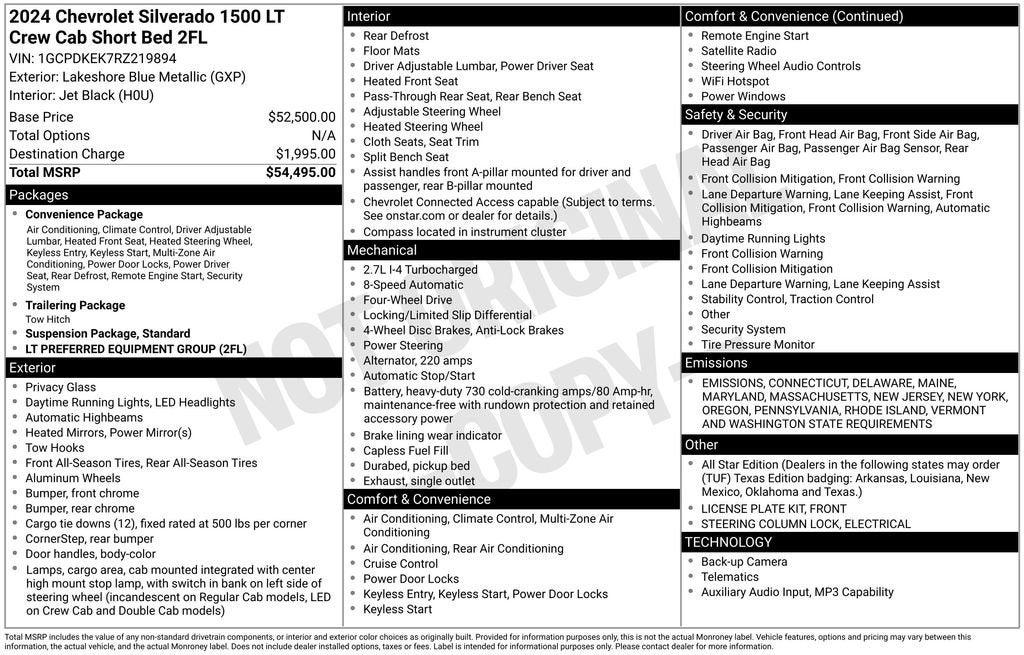 2024 Chevrolet Silverado 1500 LT (2FL)