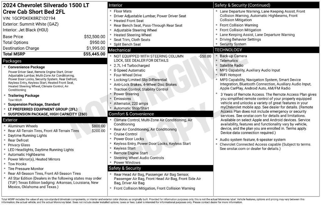 2024 Chevrolet Silverado 1500 LT (2FL)