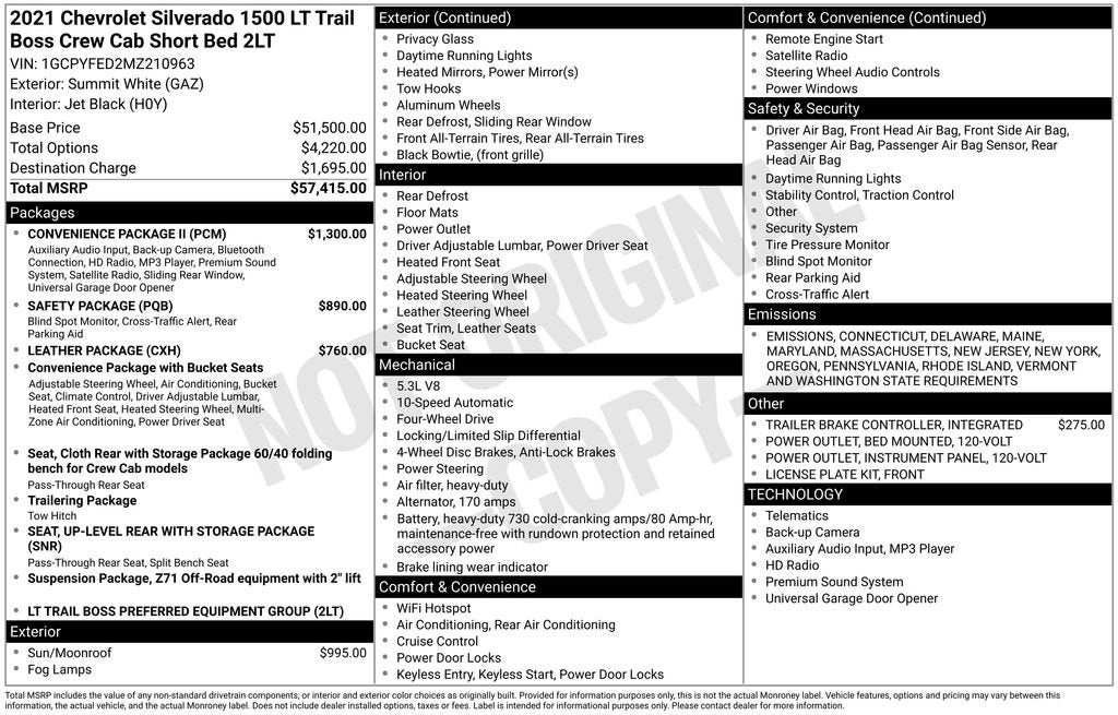 2021 Chevrolet Silverado 1500 LT Trail Boss