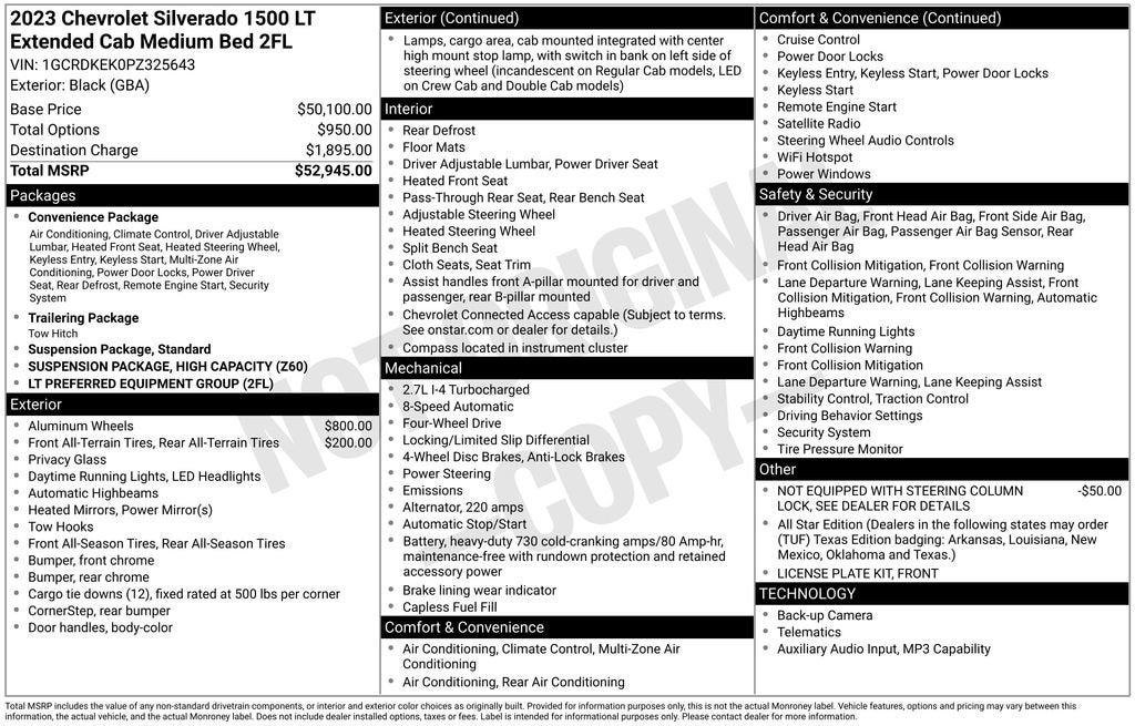 2023 Chevrolet Silverado 1500 LT (2FL)