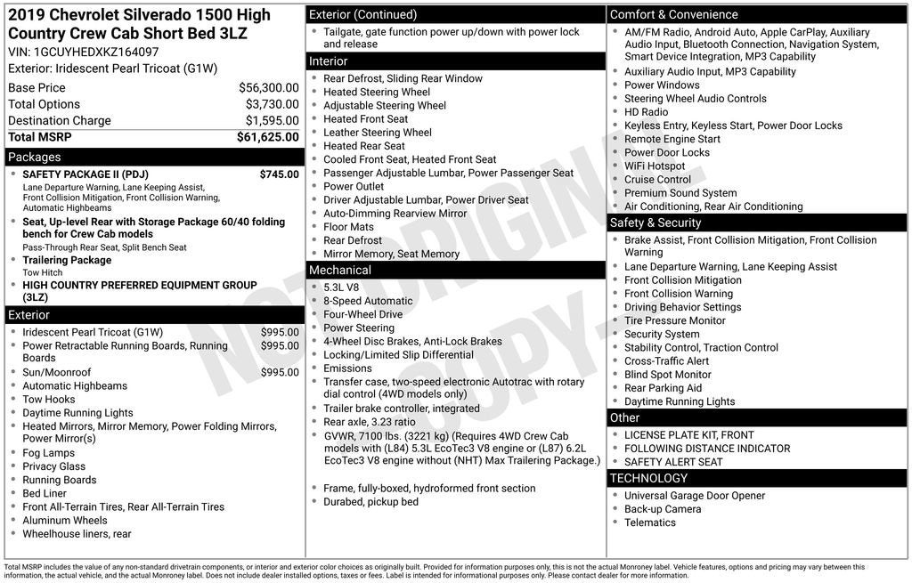 2019 Chevrolet Silverado 1500 High Country