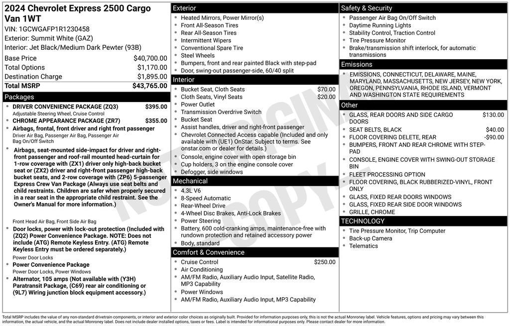 2024 Chevrolet Express Cargo 2500 WT