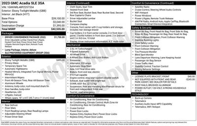 2023 GMC Acadia SLE