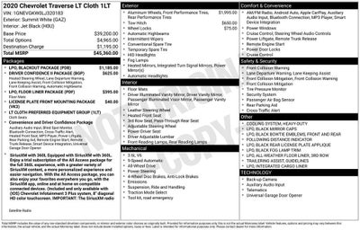 2020 Chevrolet Traverse LT Cloth