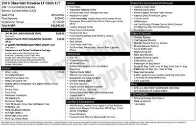 2019 Chevrolet Traverse LT Cloth