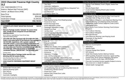 2023 Chevrolet Traverse High Country