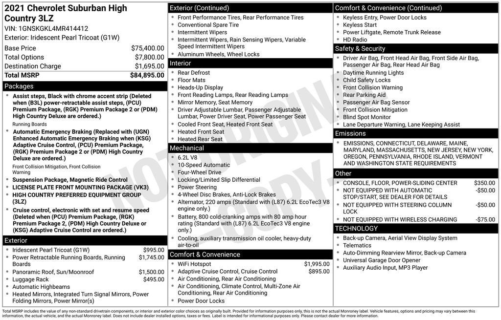 2021 Chevrolet Suburban High Country