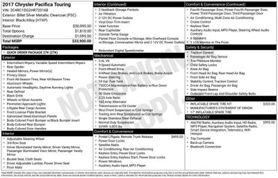 2017 Chrysler Pacifica Touring