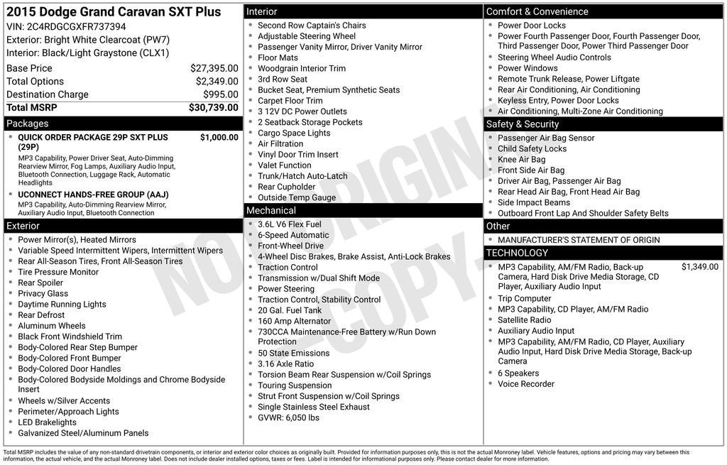 2015 Dodge Grand Caravan SXT Plus