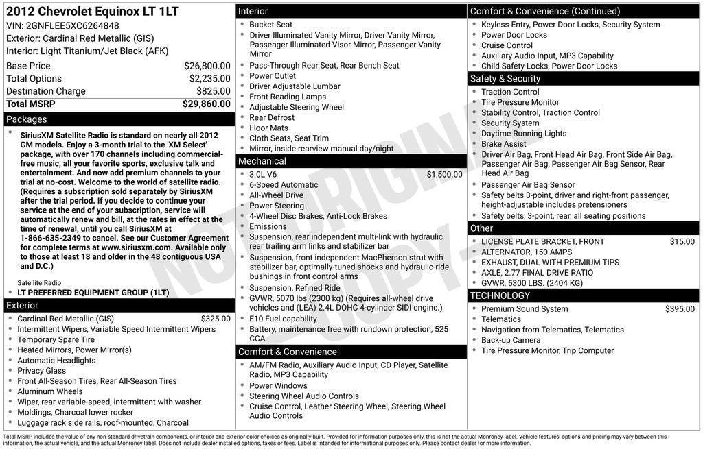 2012 Chevrolet Equinox LT w/1LT