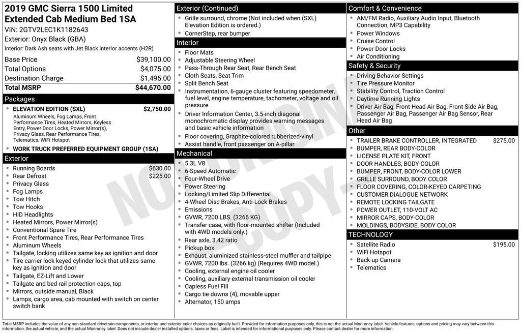 2019 GMC Sierra 1500 Limited DBL CAB 4WD