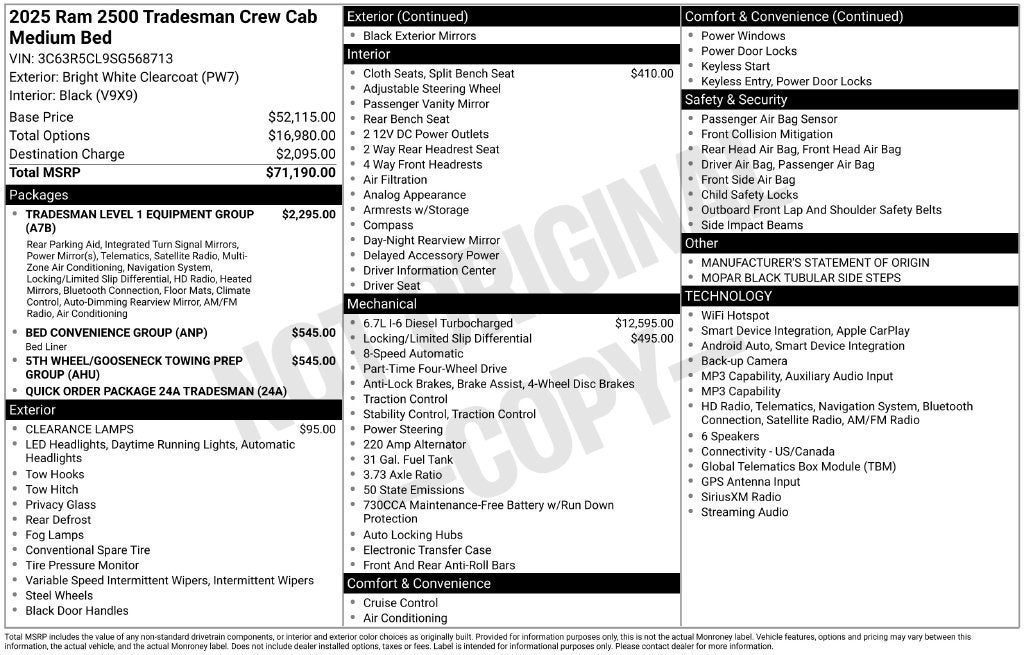 2025 RAM 2500 Base