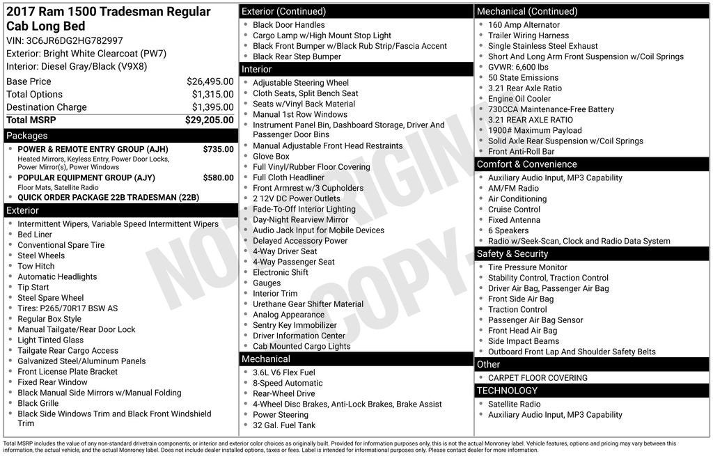 2017 RAM 1500 Tradesman