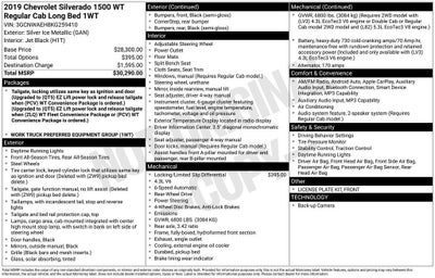 2019 Chevrolet Silverado 1500 Work Truck