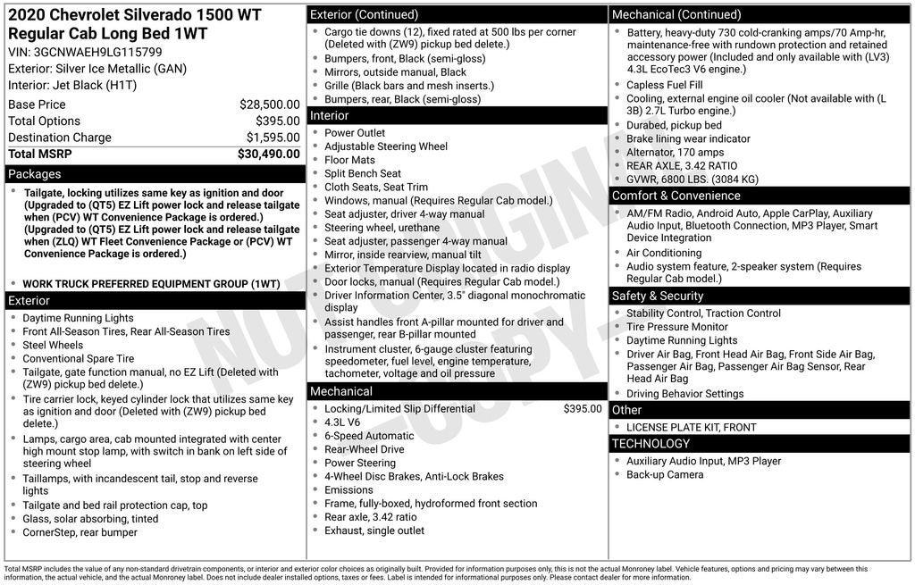 2020 Chevrolet Silverado 1500 WT