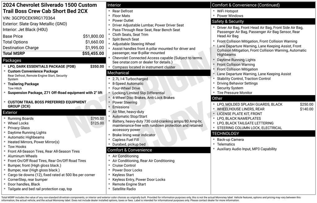 2024 Chevrolet Silverado 1500 Custom Trail Boss