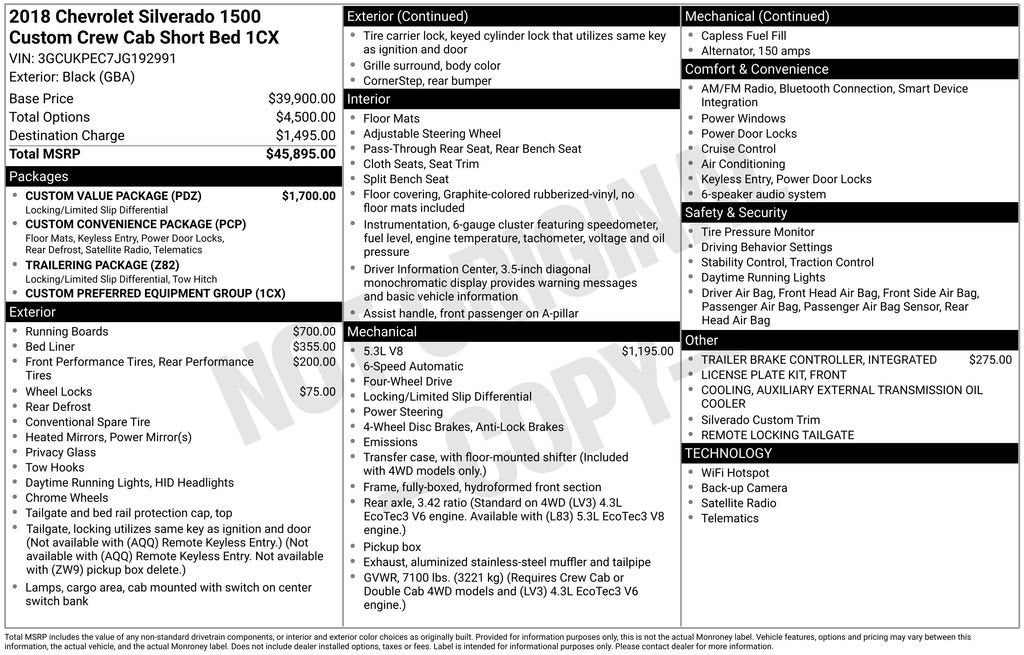 2018 Chevrolet Silverado 1500 Custom