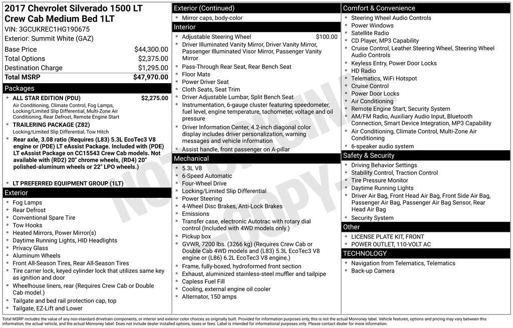 2017 Chevrolet Silverado 1500 LT