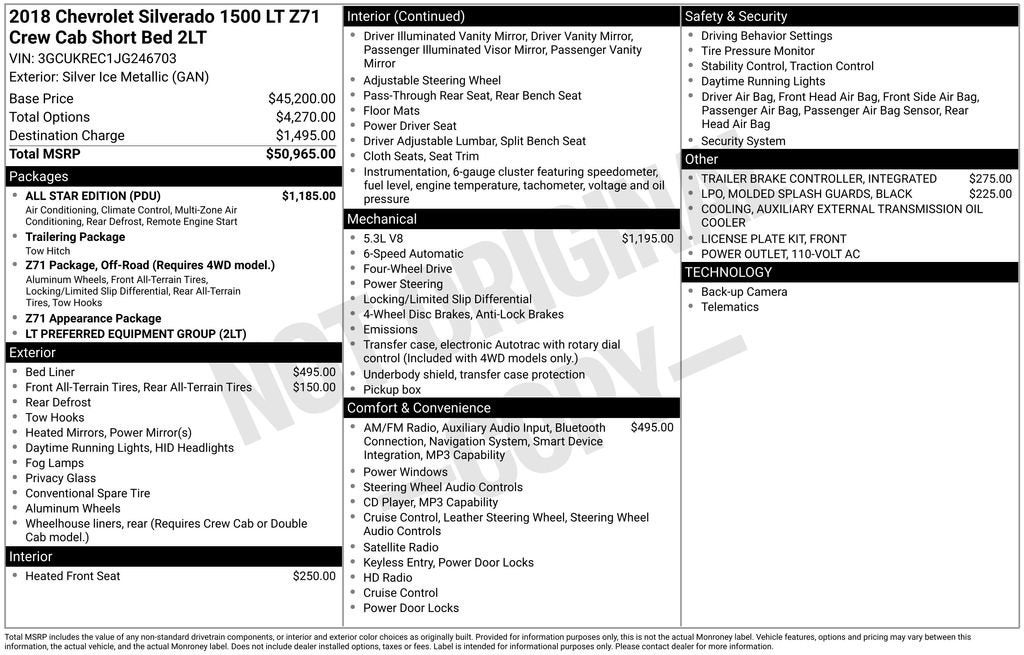 2018 Chevrolet Silverado 1500 LT