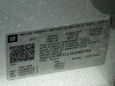 2018 Chevrolet Silverado 1500 LT