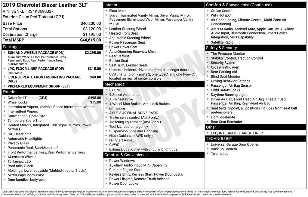 2019 Chevrolet Blazer 4DR AWD LT