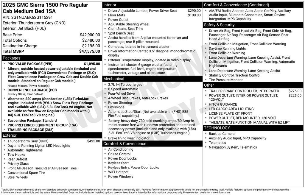 2025 GMC Sierra 1500 Pro