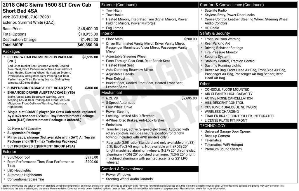 2018 GMC Sierra 1500 SLT