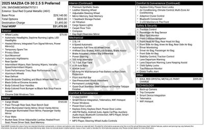 2025 Mazda Mazda CX-30 2.5 S Preferred Package