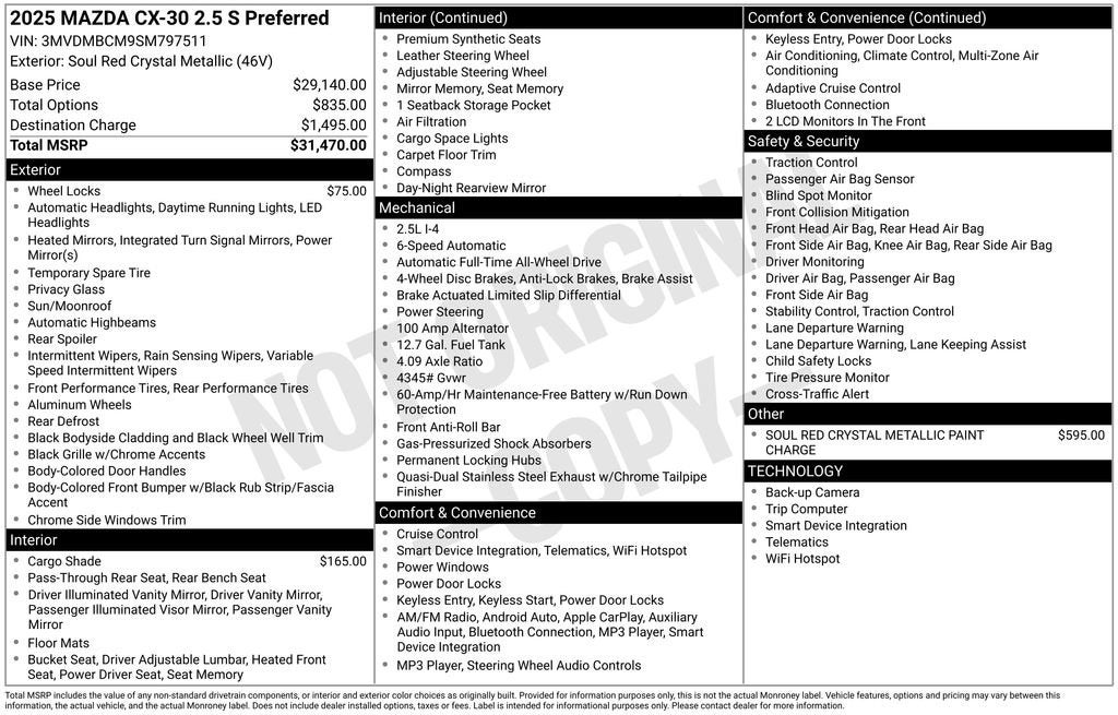 2025 Mazda Mazda CX-30 2.5 S Preferred Package