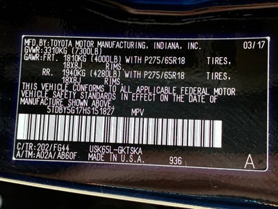 2017 Toyota Sequoia SR5