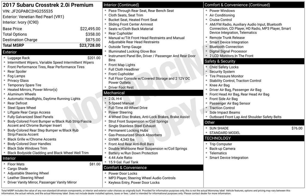 2017 Subaru Crosstrek Premium