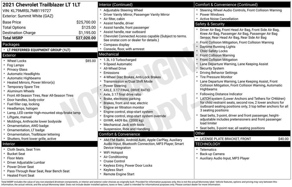 2021 Chevrolet Trailblazer LT