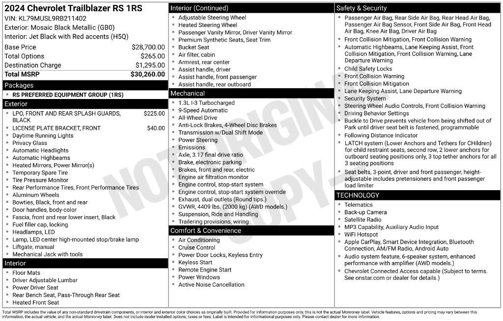 2024 Chevrolet Trailblazer RS