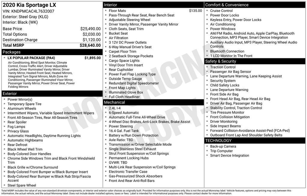 2020 Kia Sportage LX