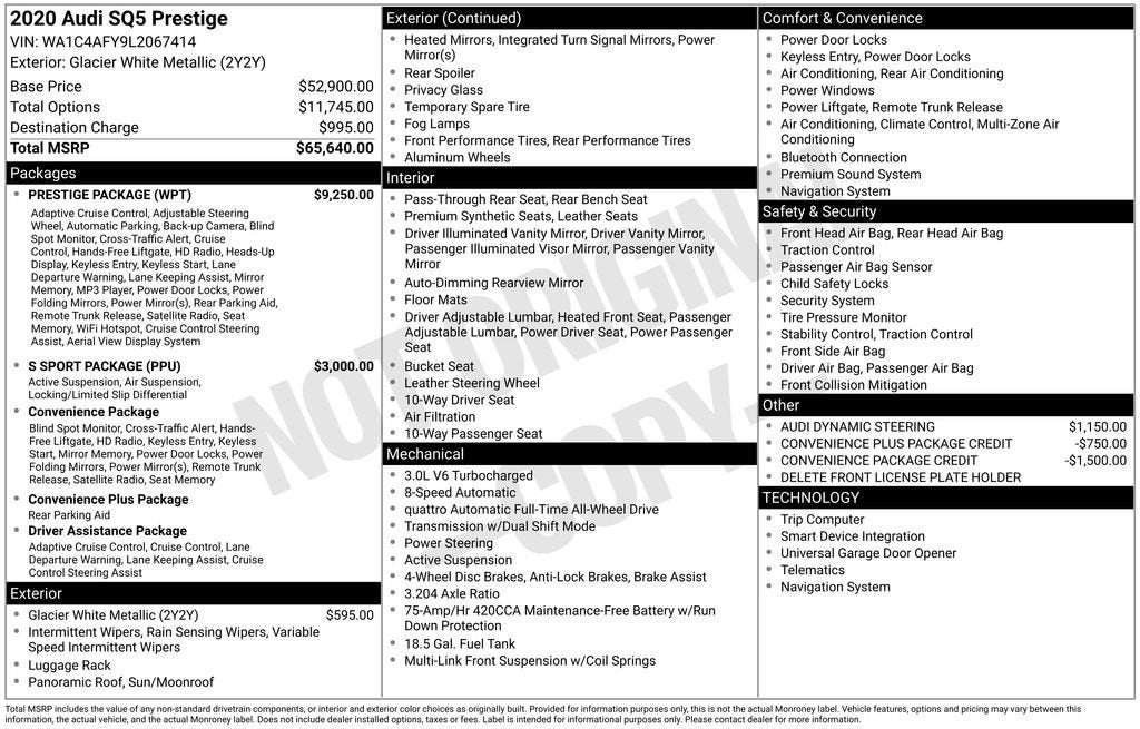 2020 Audi SQ5 Prestige