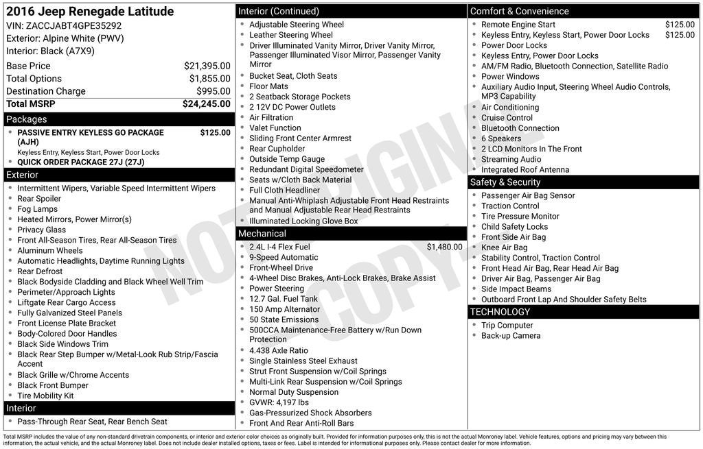 2016 Jeep Renegade Latitude