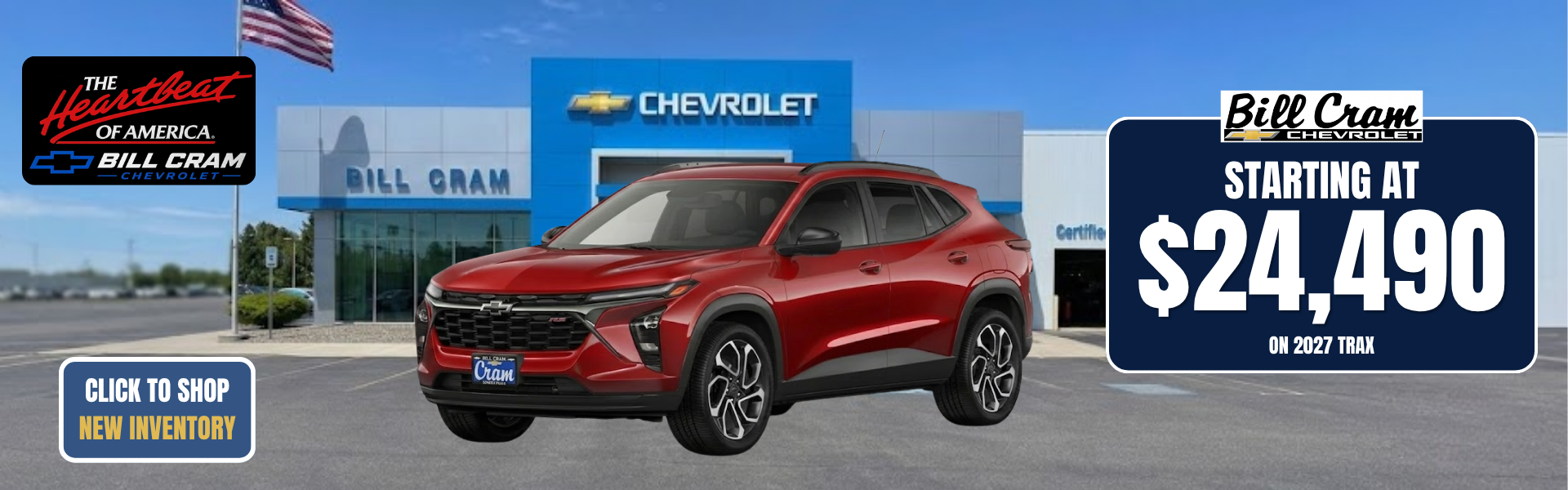 2026 Chevy Trax. $500 Bonus Cash on select models + 2.9% APR
