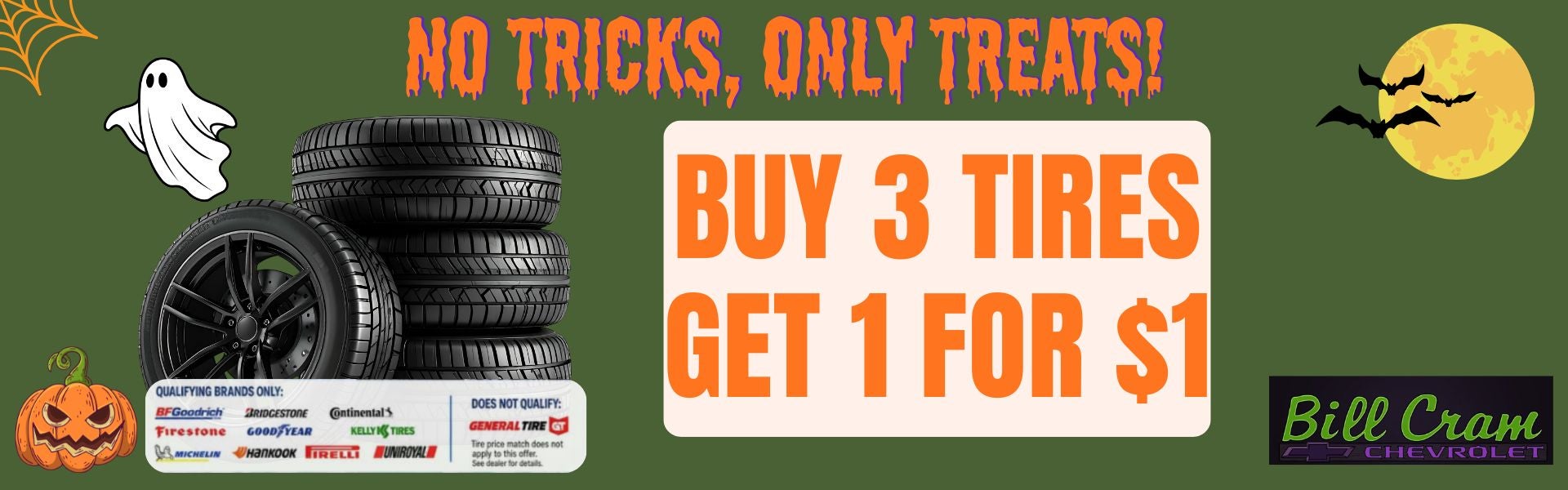 Buy 3, get 1 for $1 on select tire with installation